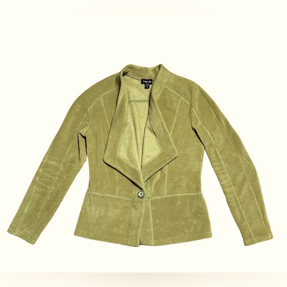 Ronen Chen Chartreuse Fleece Blazer Jacket Sz 2